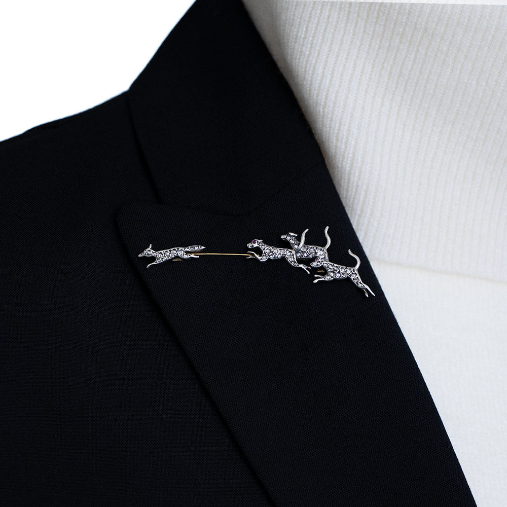 Edwardian Diamond Fox Hunt Pin - 6
