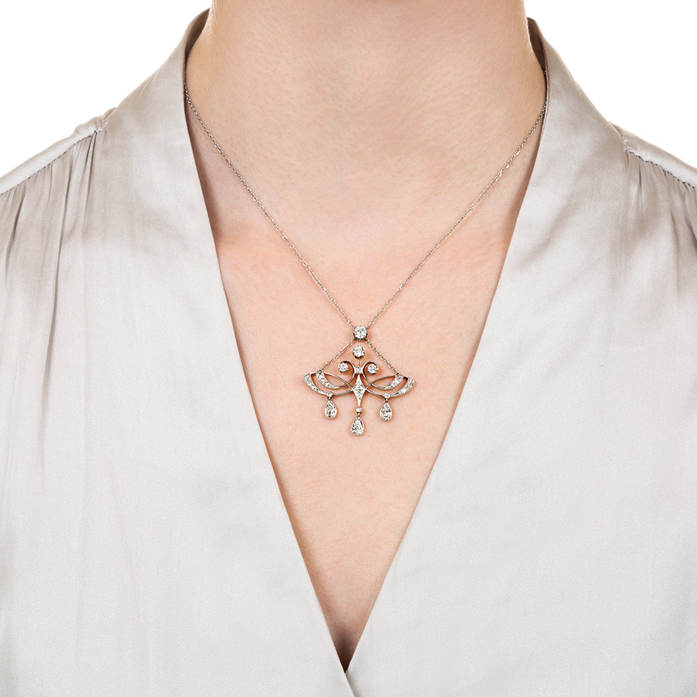 Edwardian Diamond Lavaliere - 4