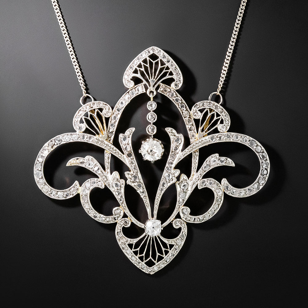 Edwardian Diamond Lavalière Necklace - 3
