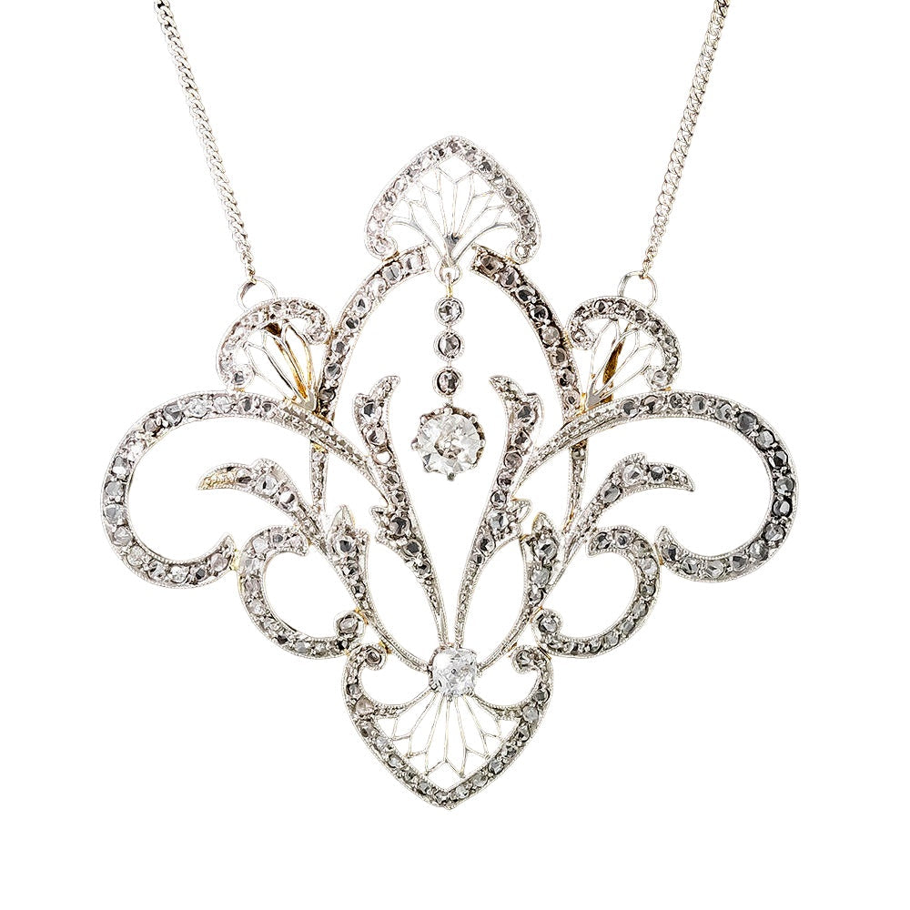 Edwardian Diamond Lavalière Necklace - 3