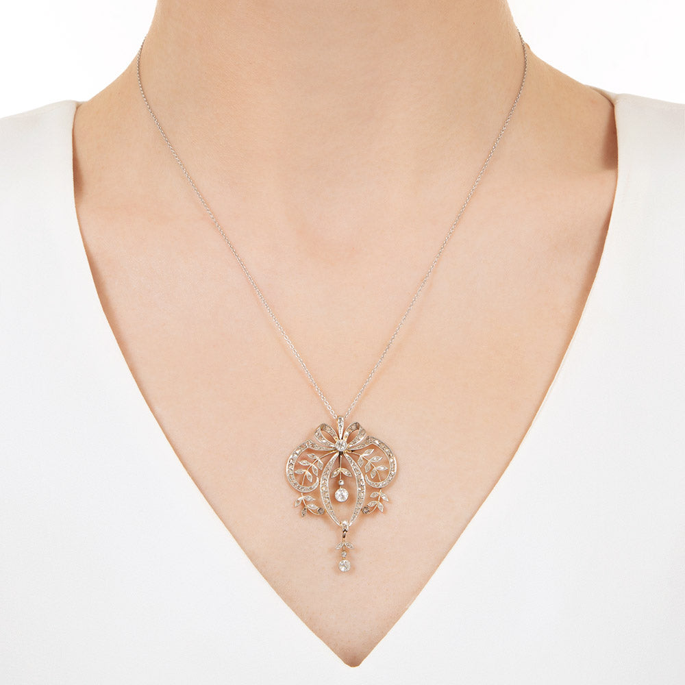 Edwardian Diamond Lavalière Necklace - 3