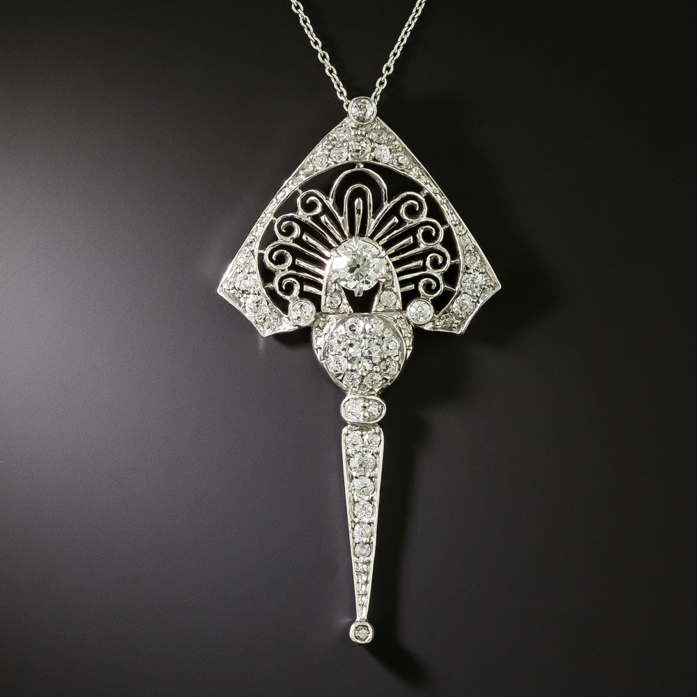 Edwardian Diamond Lavaliere Necklace - 2