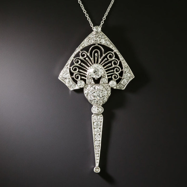 Edwardian Diamond Lavaliere Necklace