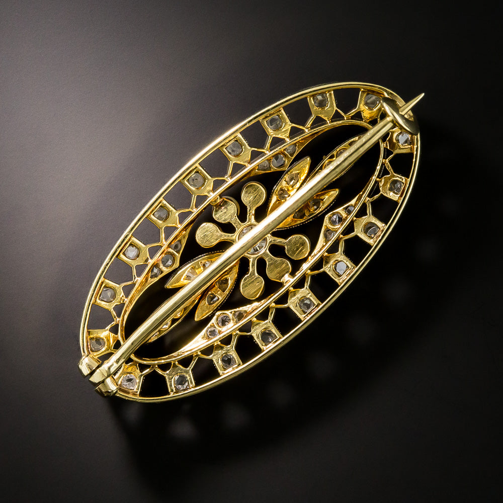 Edwardian Diamond & Natural Pearl Brooch - 4