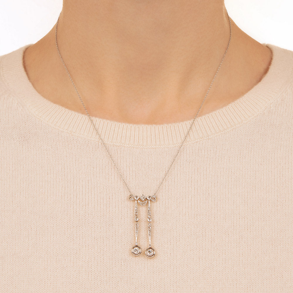 Edwardian Diamond Negligee Necklace - 4