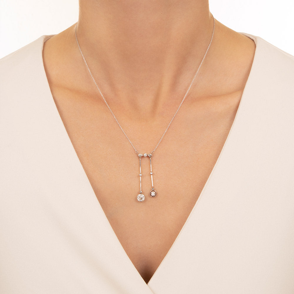 Edwardian Diamond Negligee Necklace - 4