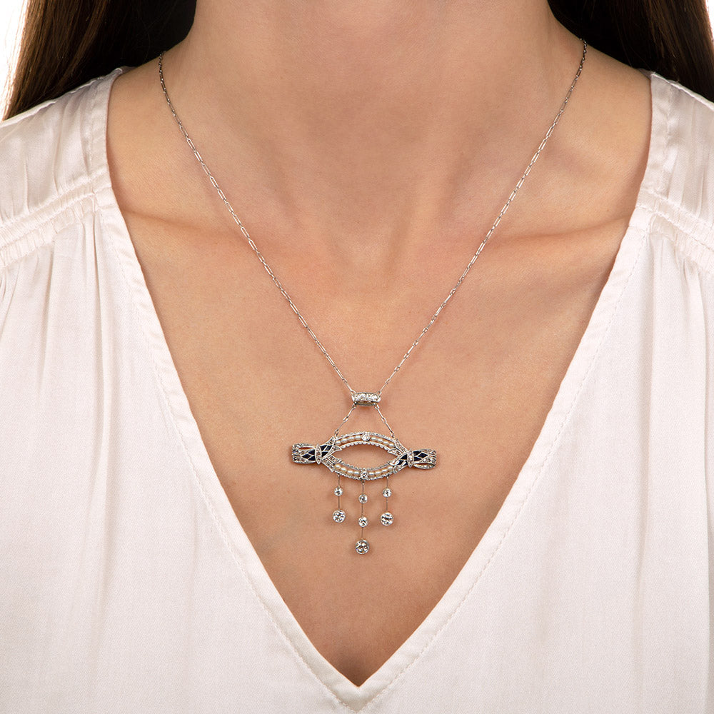 Edwardian Diamond, Pearl and Sapphire* Necklace - 3