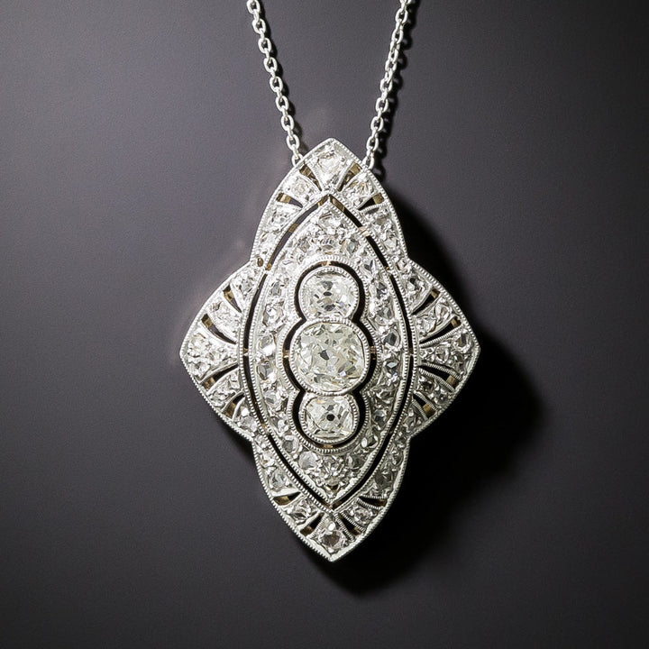 Edwardian Diamond Pendant Necklace