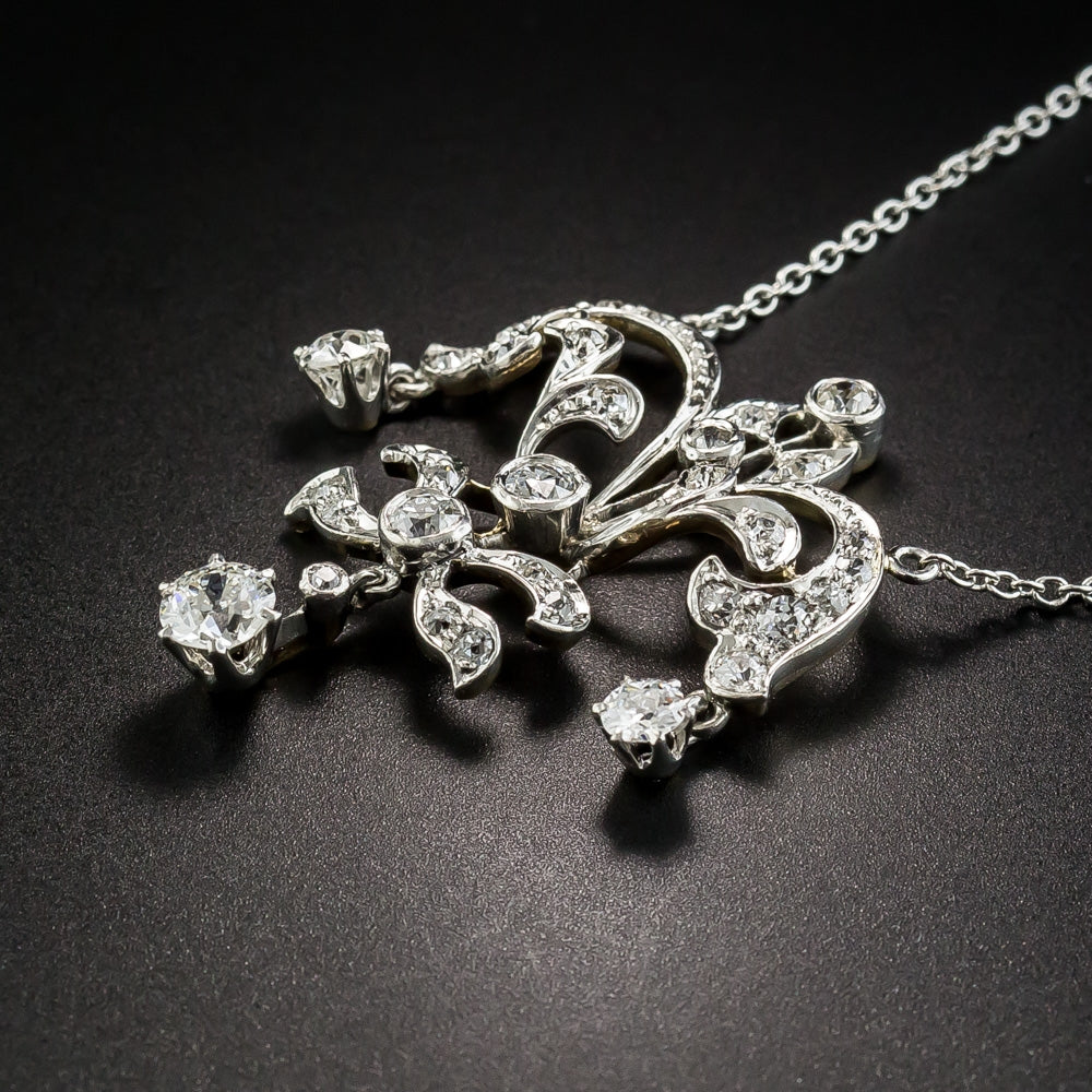 Edwardian Diamond Pendant Necklace - 3