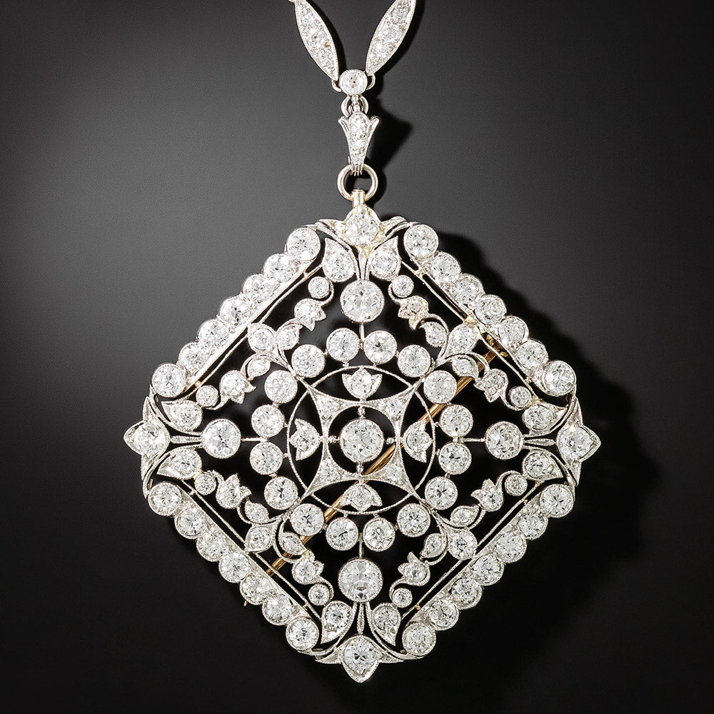 Edwardian Diamond Pendant Necklace/Brooch - 2