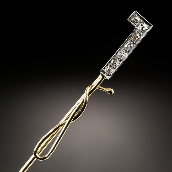 Edwardian Diamond Riding Crop Stick Pin