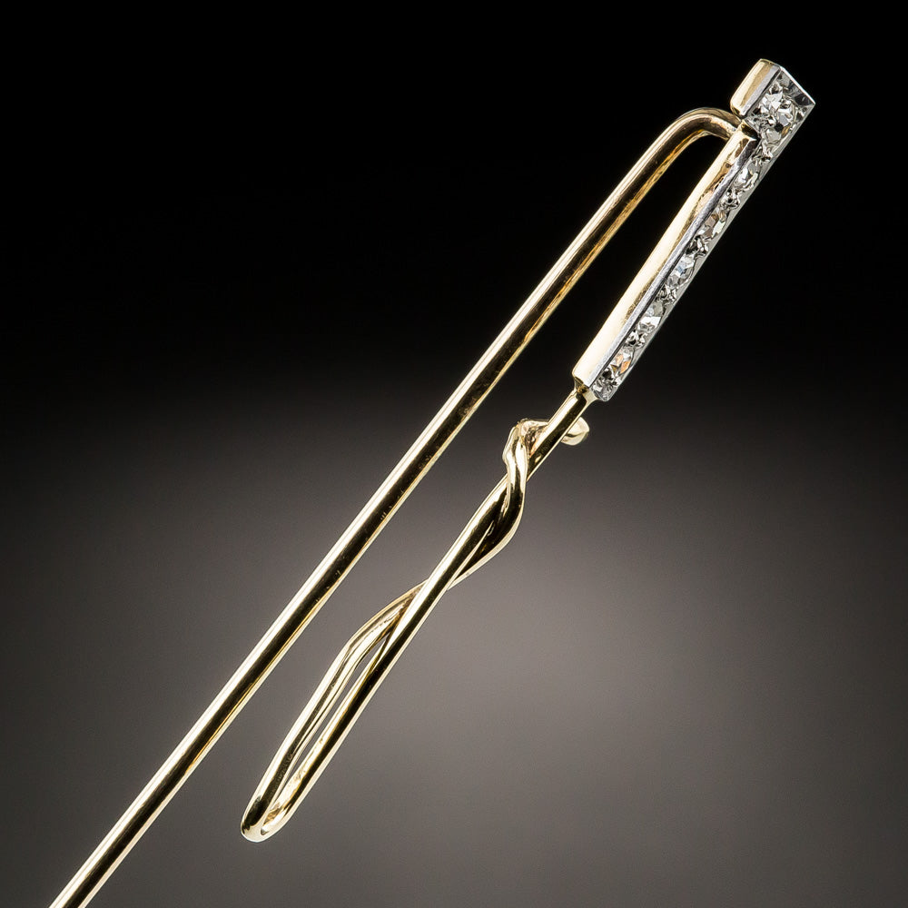 Edwardian Diamond Riding Crop Stick Pin - 5