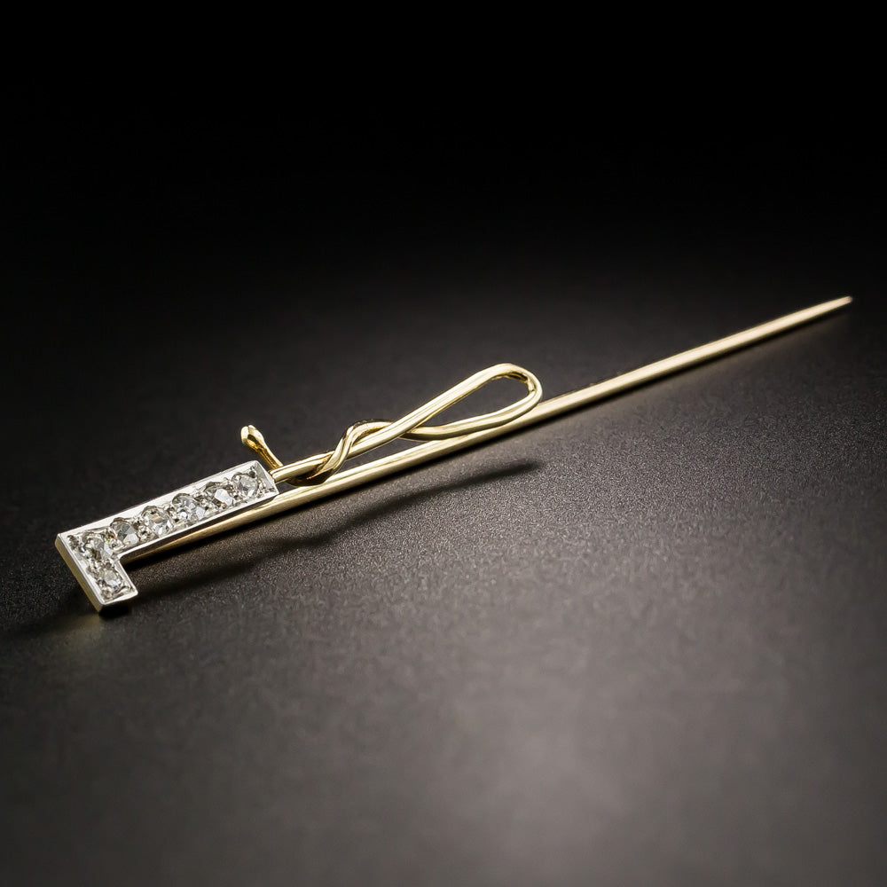 Edwardian Diamond Riding Crop Stick Pin - 6