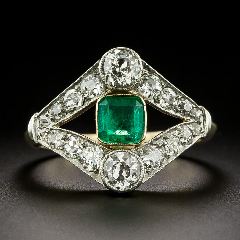 Edwardian Emerald and Diamond Ring - 3