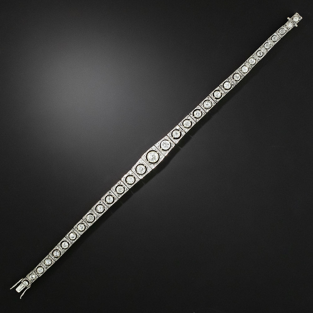 Edwardian Graduated Diamond Line Bracelet - 4