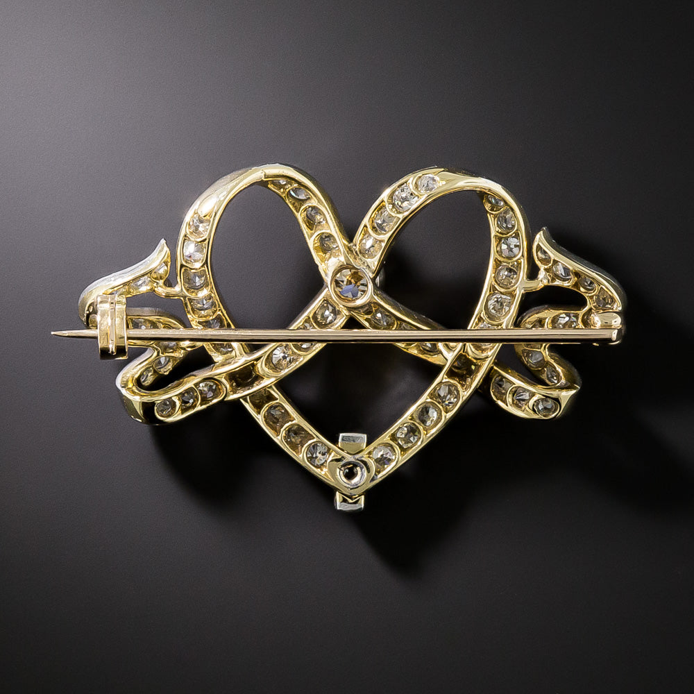 Edwardian Heart and Bow Brooch - 4