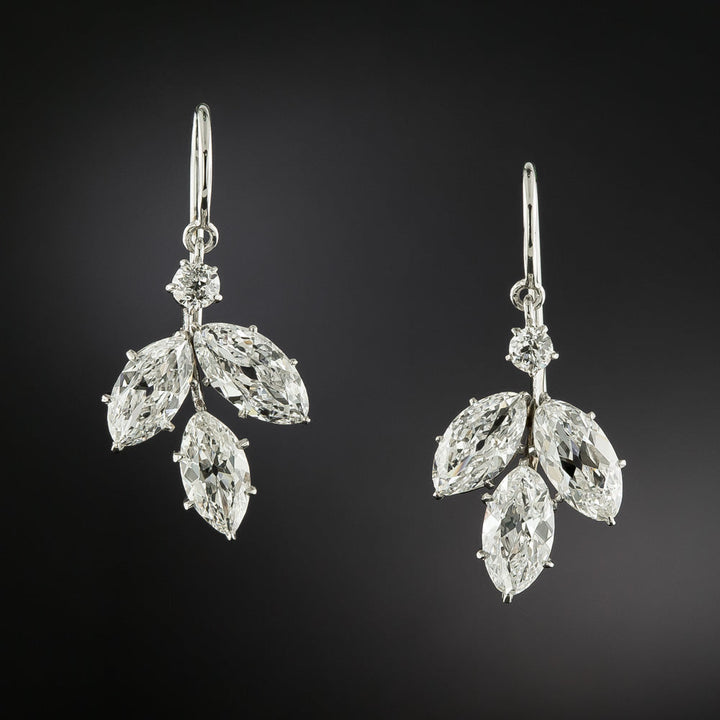 Edwardian Marquise Diamond Dangle Earrings