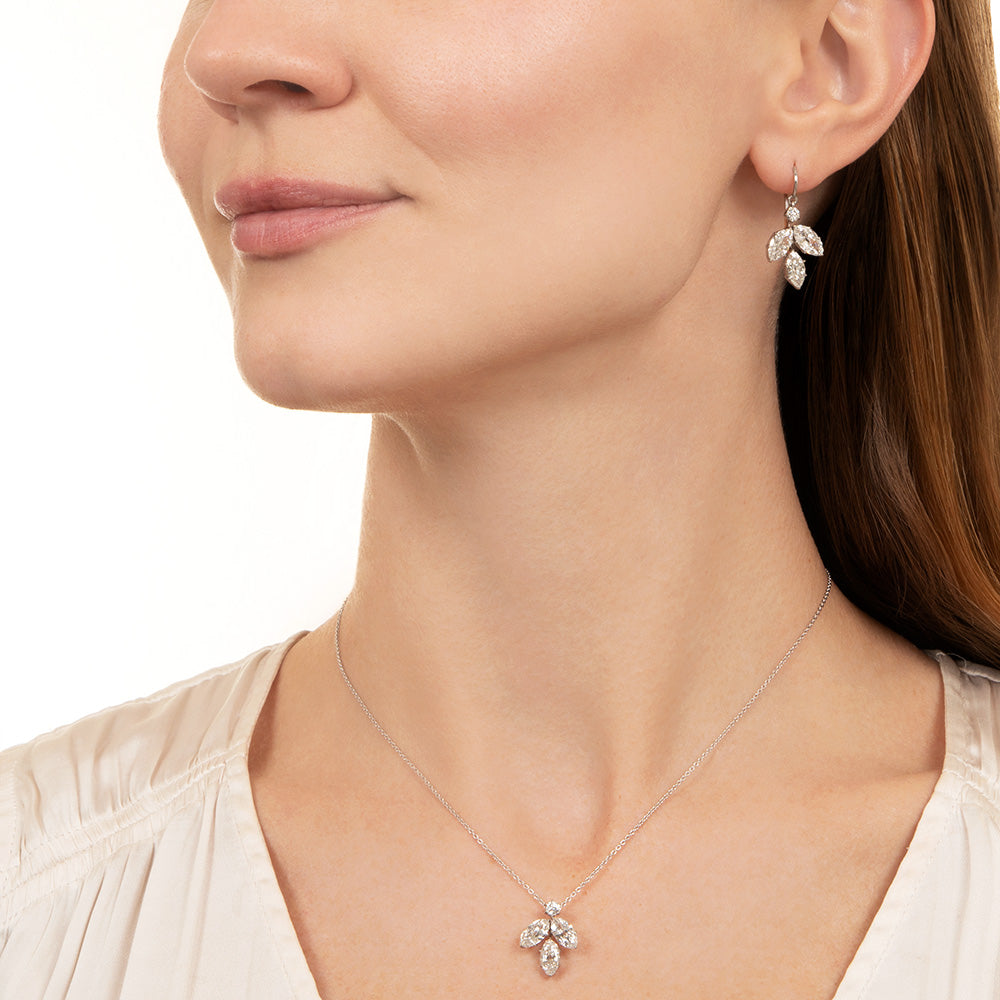 Edwardian Marquise Diamond Dangle Earrings - 5