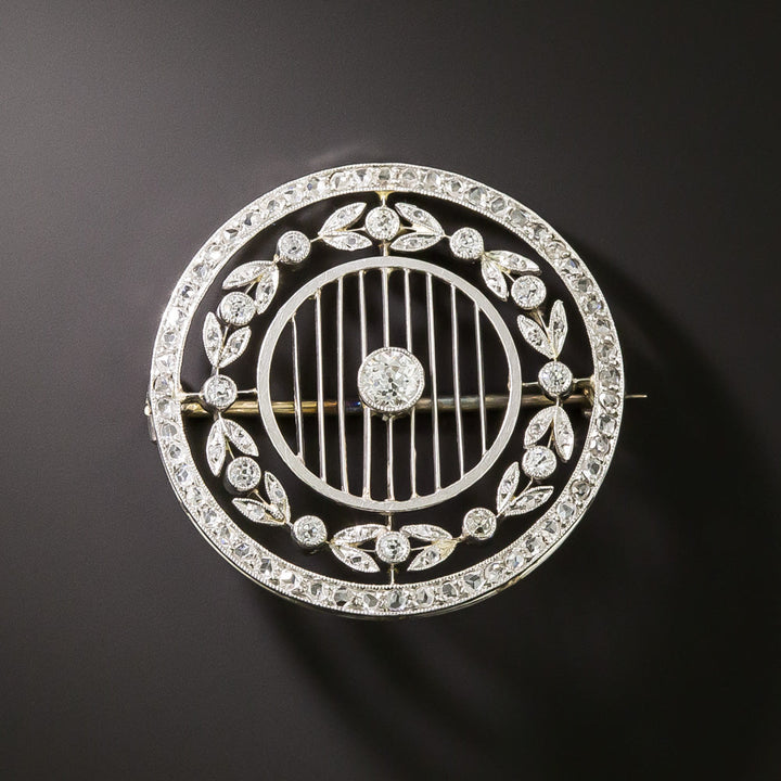 Edwardian Platinum Diamond Circle Brooch