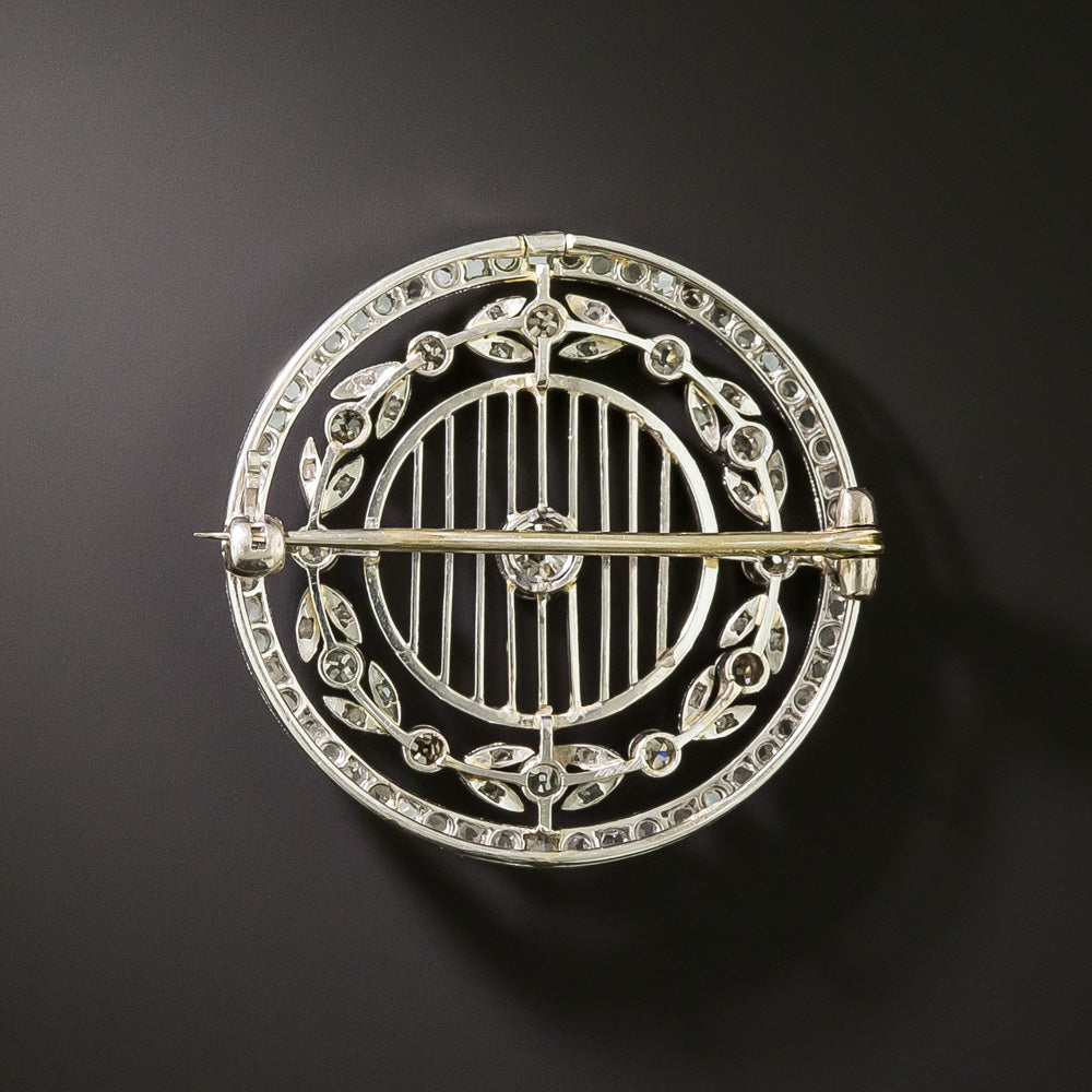 Edwardian Platinum Diamond Circle Brooch - 4