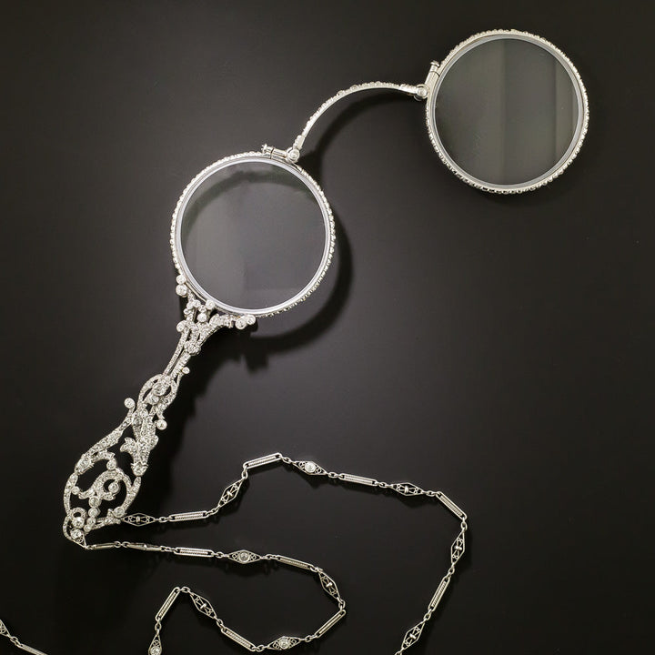Edwardian Platinum Diamond Lorgnette