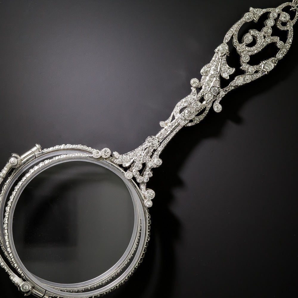 Edwardian Platinum Diamond Lorgnette - 3