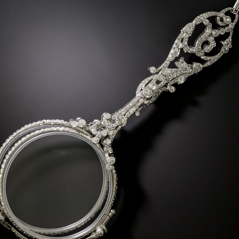 Edwardian Platinum Diamond Lorgnette - 4