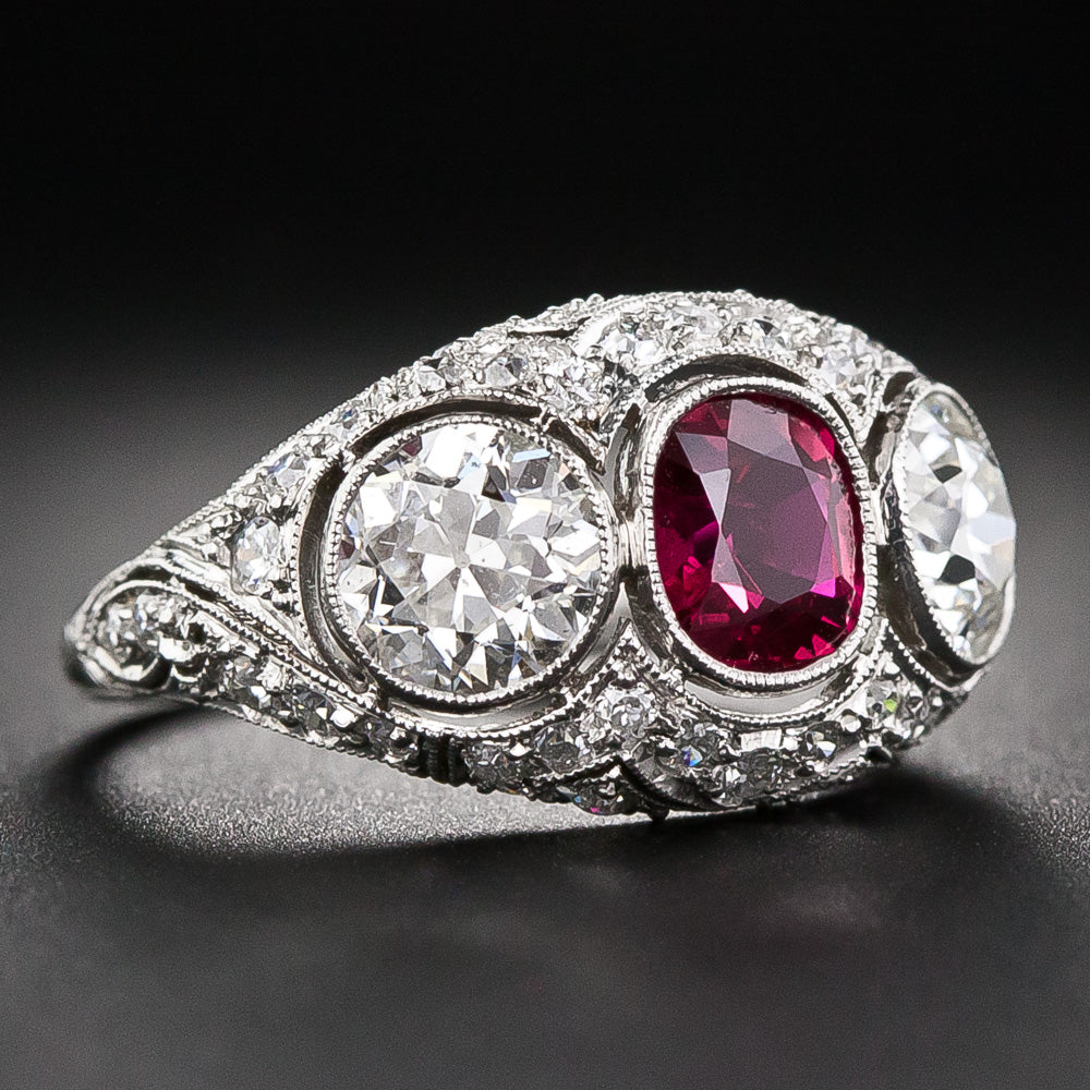 Edwardian Ruby and Diamond Ring - AGL - 6