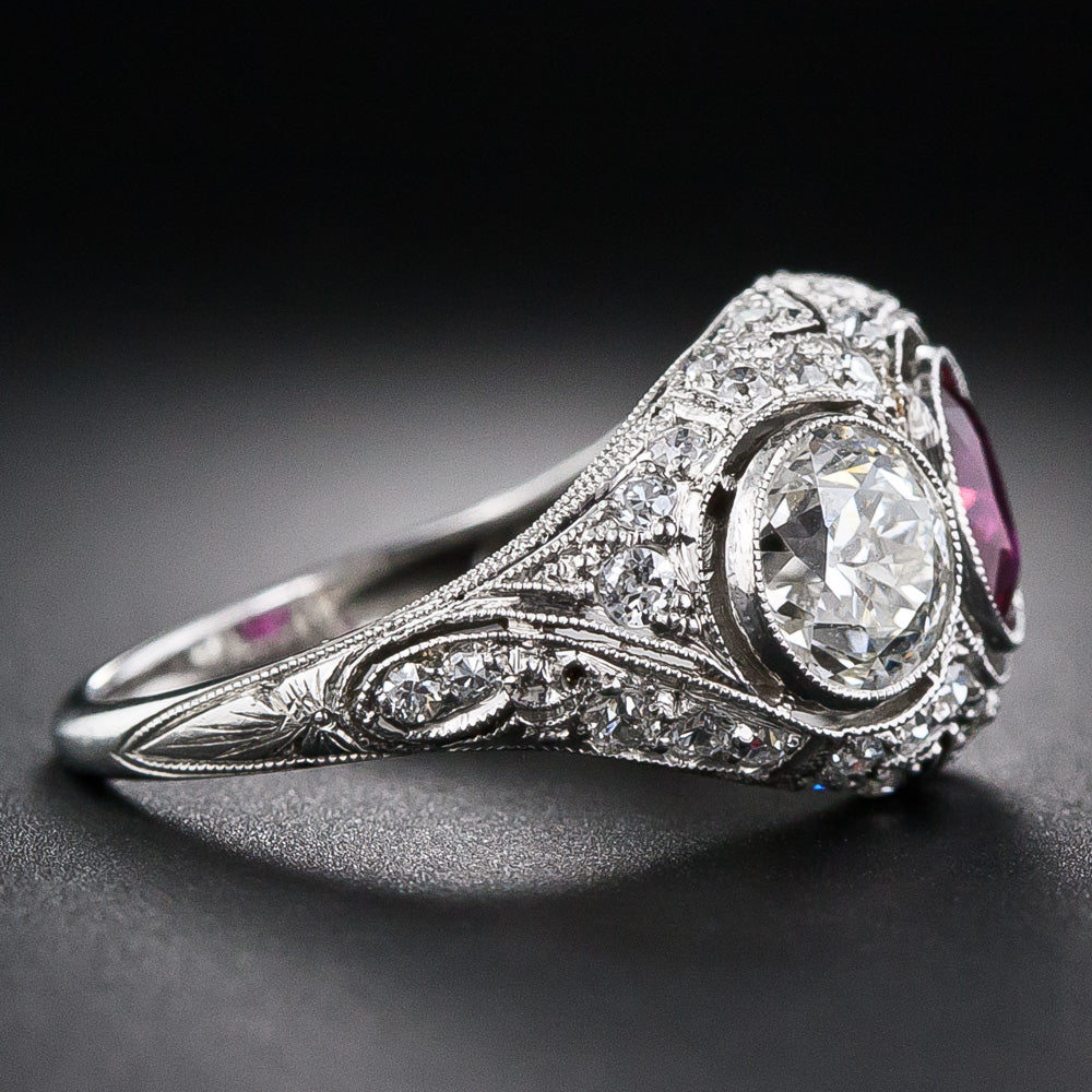 Edwardian Ruby and Diamond Ring - AGL - 7