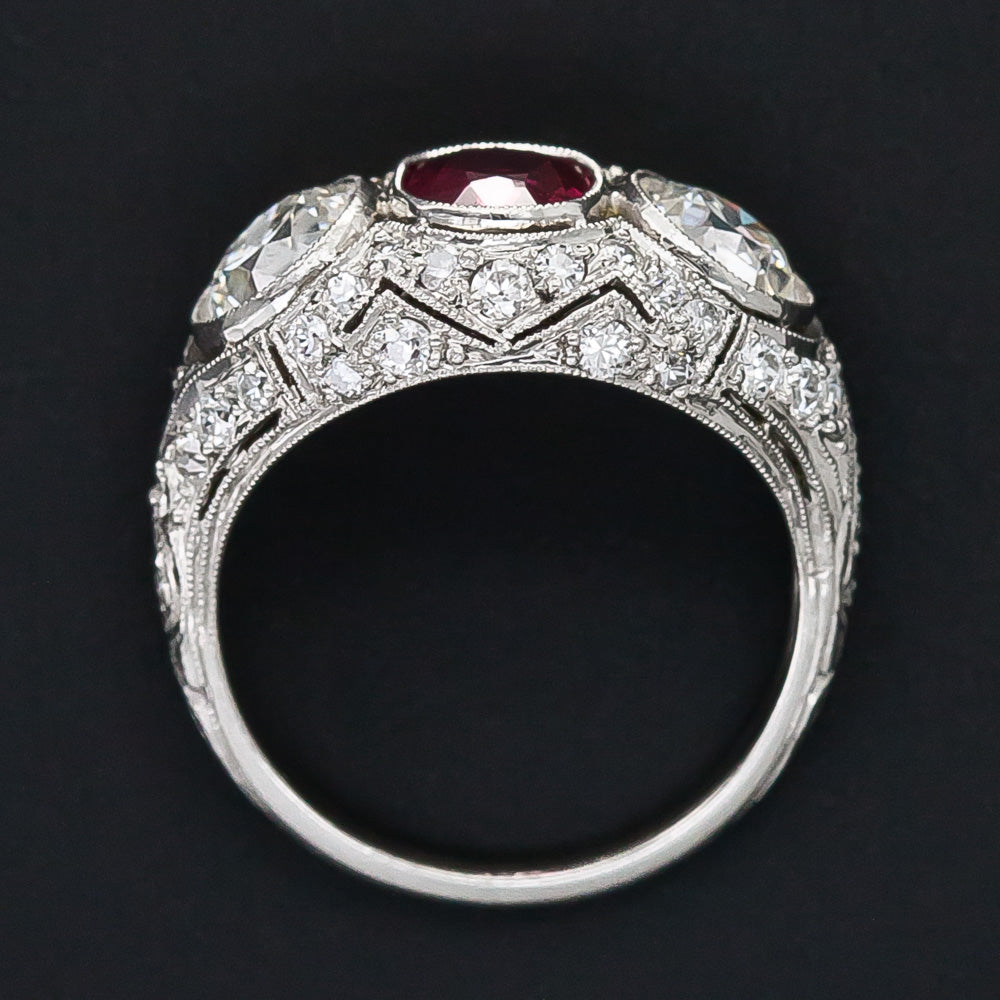 Edwardian Ruby and Diamond Ring - AGL - 8