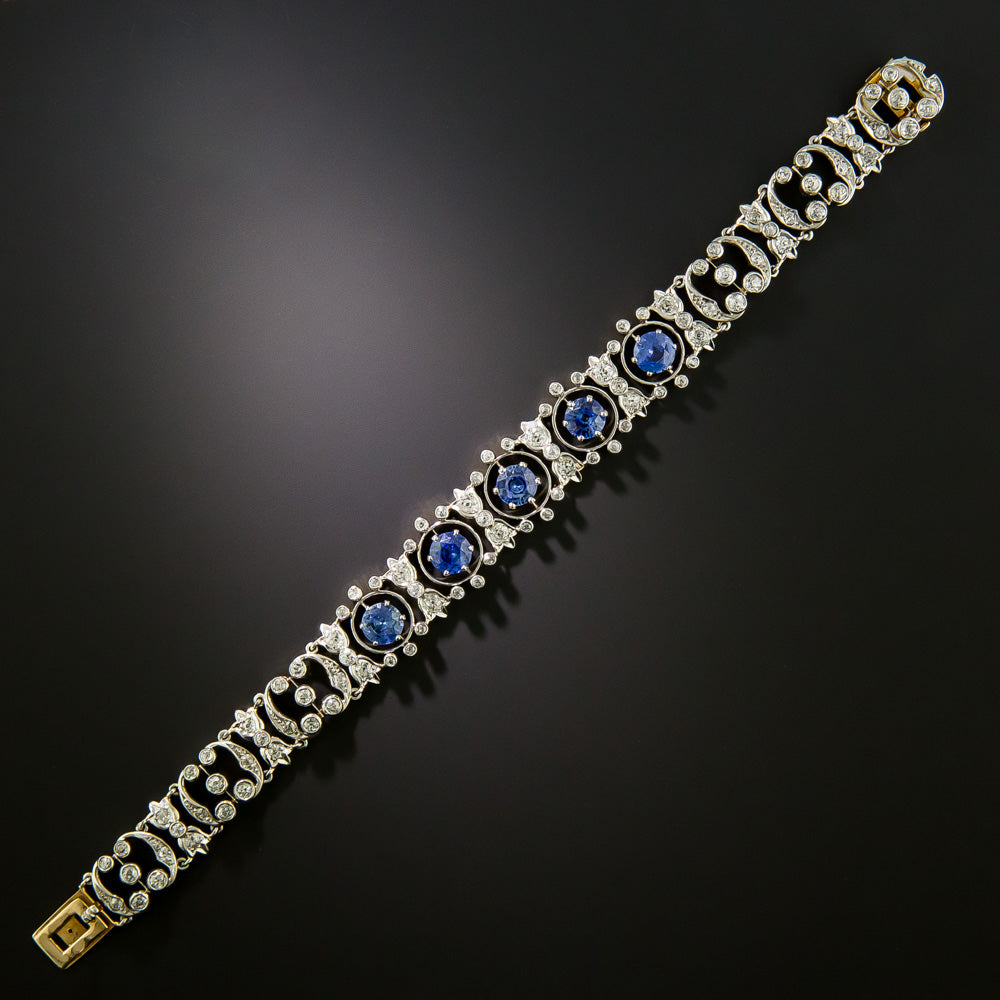 Edwardian Sapphire and Diamond Bracelet - 4