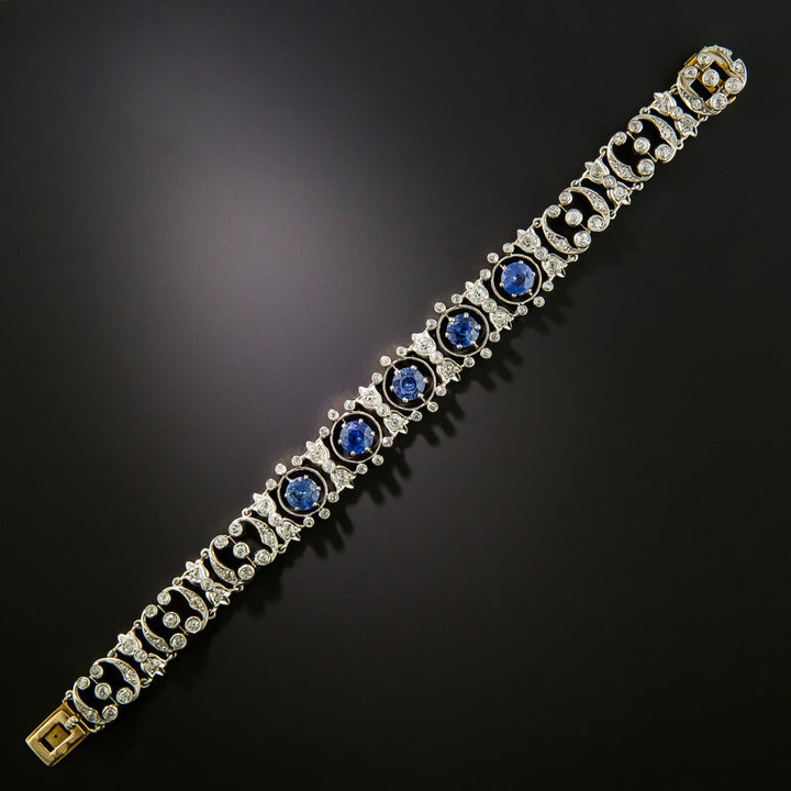 Edwardian Sapphire and Diamond Bracelet