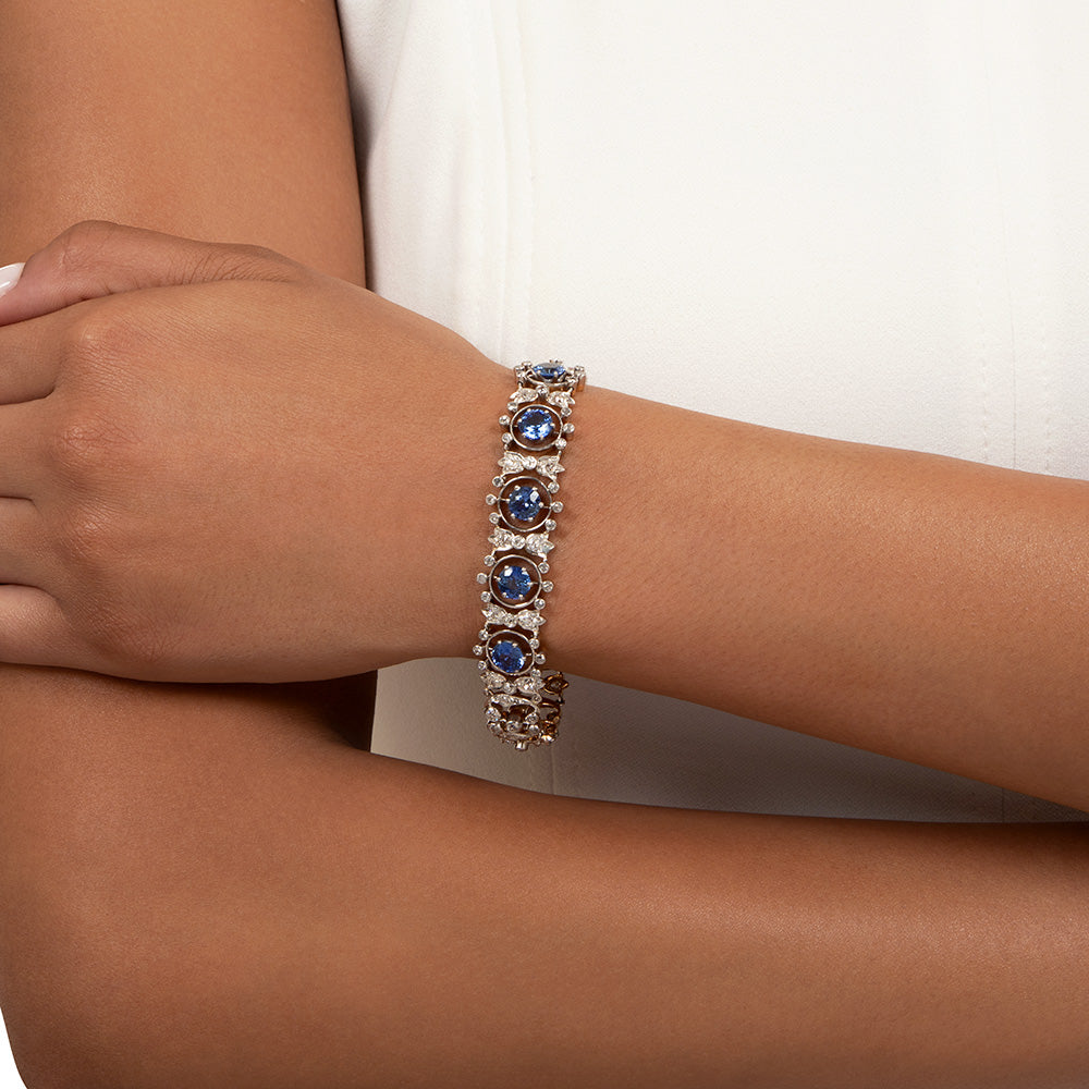 Edwardian Sapphire and Diamond Bracelet - 4