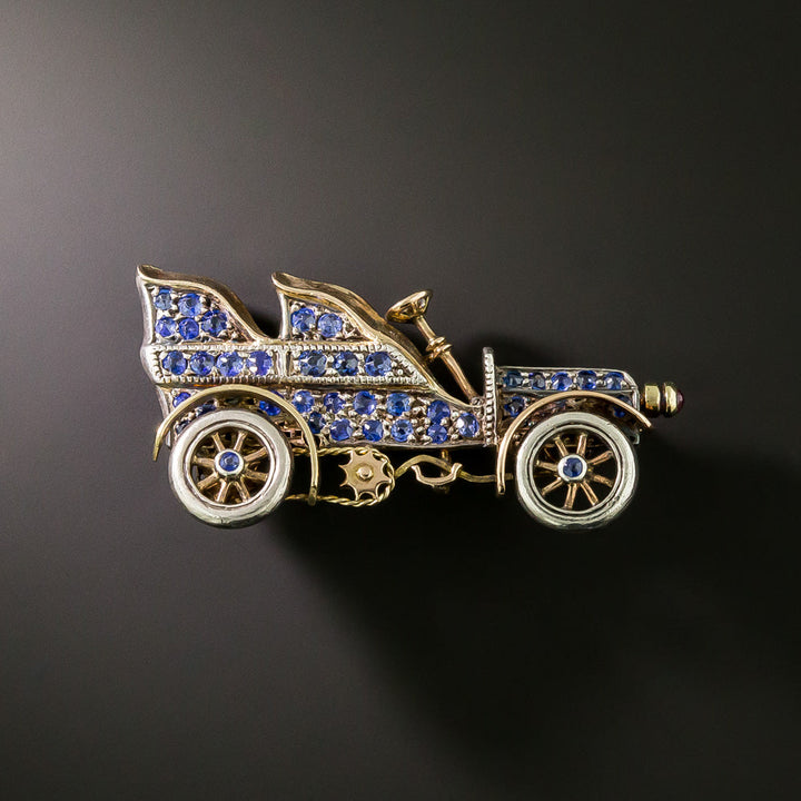 Edwardian Sapphire Classic Car Brooch