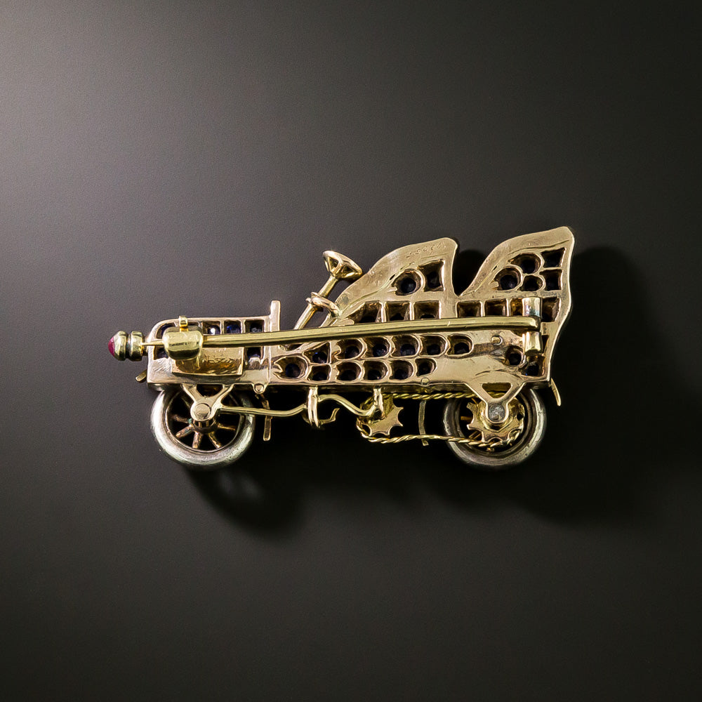 Edwardian Sapphire Classic Car Brooch - 3