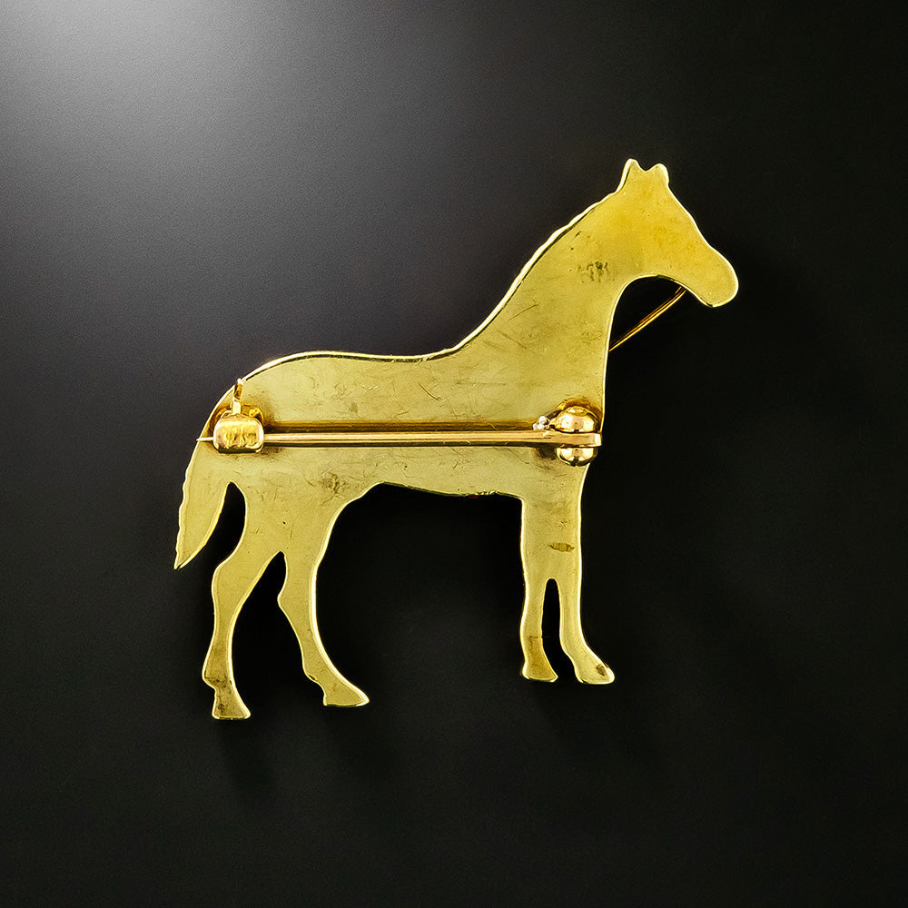 Edwardian Seed Pearl Horse Pin by Sloan & Co. - 4
