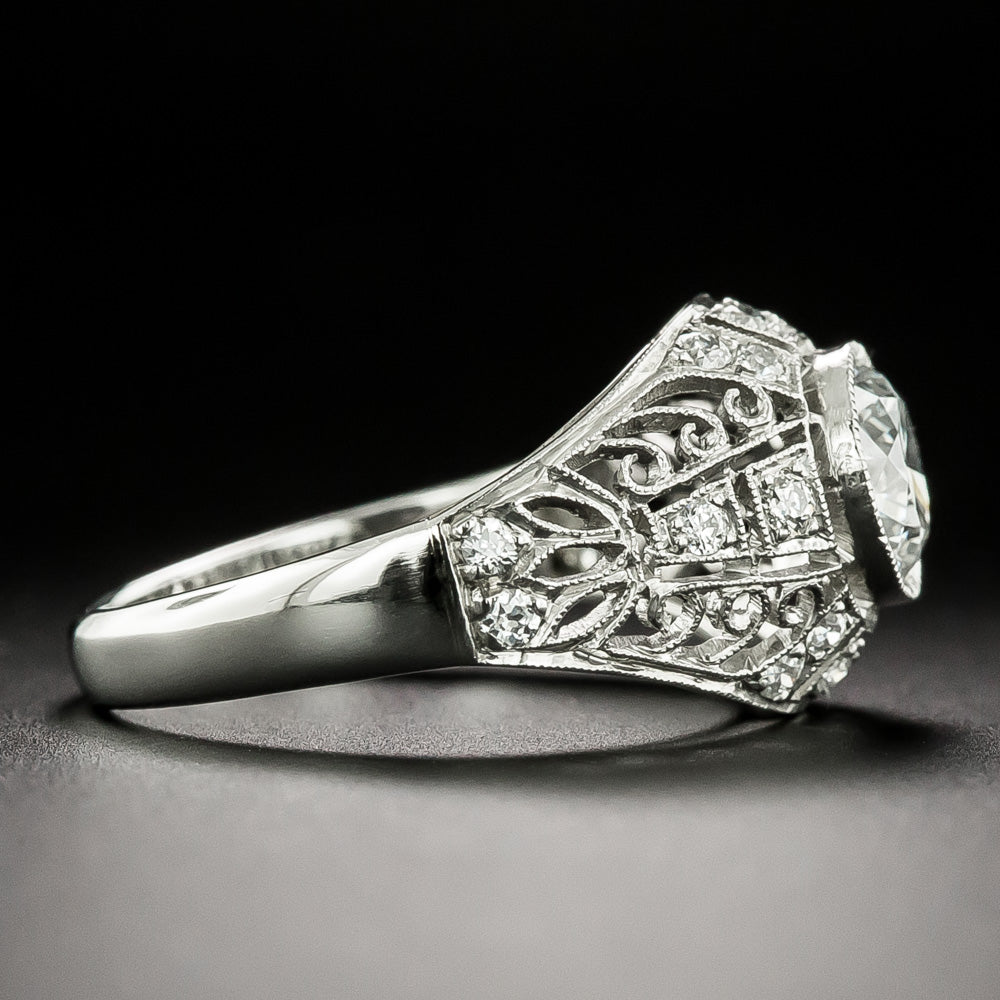 Edwardian-Style .99 Carat Diamond Engagement Ring - GIA  E SI1  - 4
