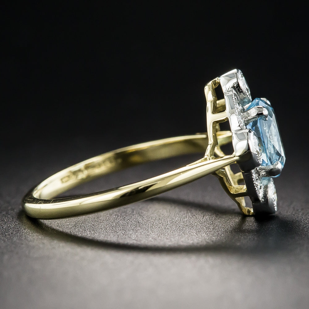 Edwardian-Style Aquamarine and Diamond Ring  - 3