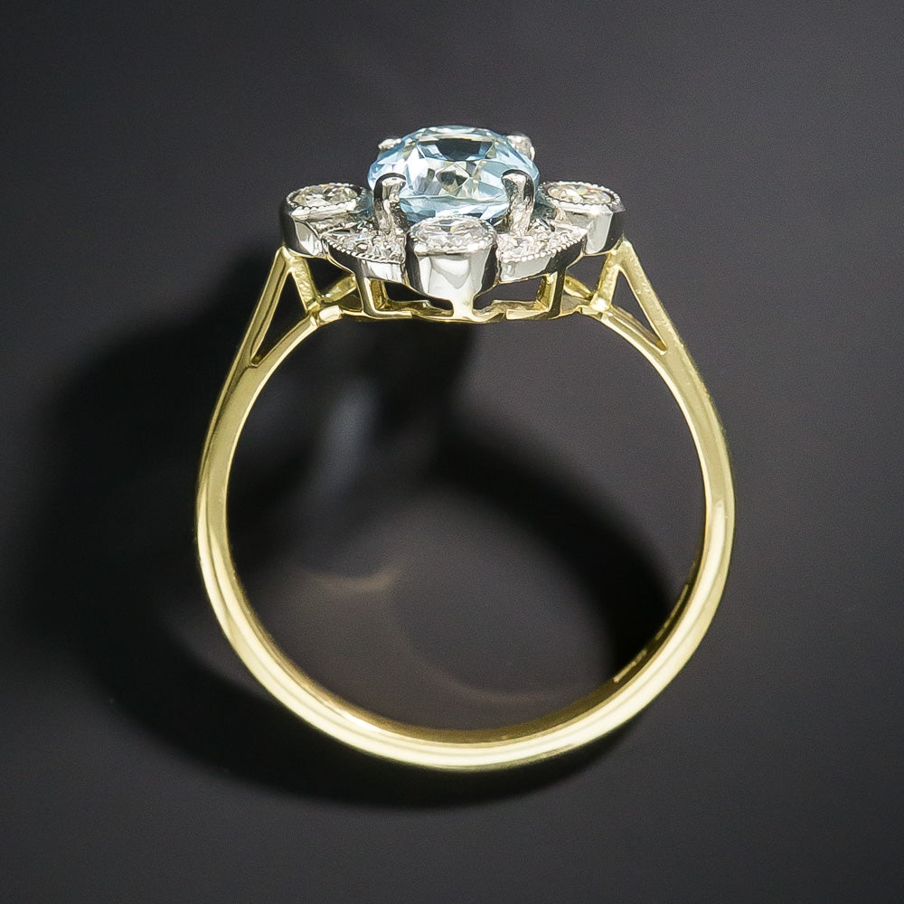 Edwardian-Style Aquamarine and Diamond Ring  - 5