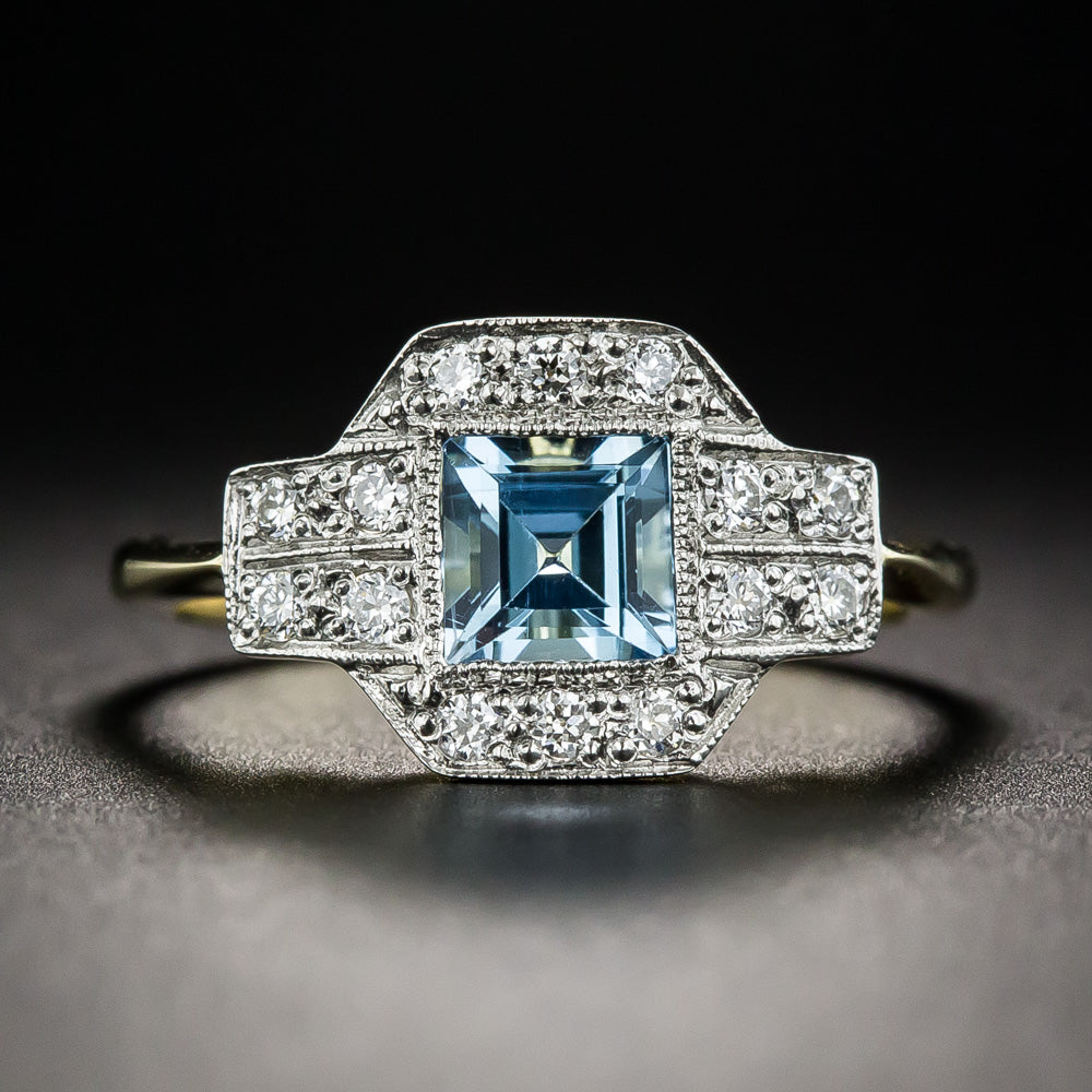 Edwardian-Style Aquamarine and Diamond Ring - 2