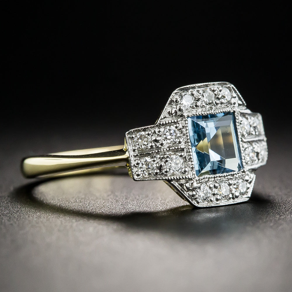 Edwardian-Style Aquamarine and Diamond Ring - 3