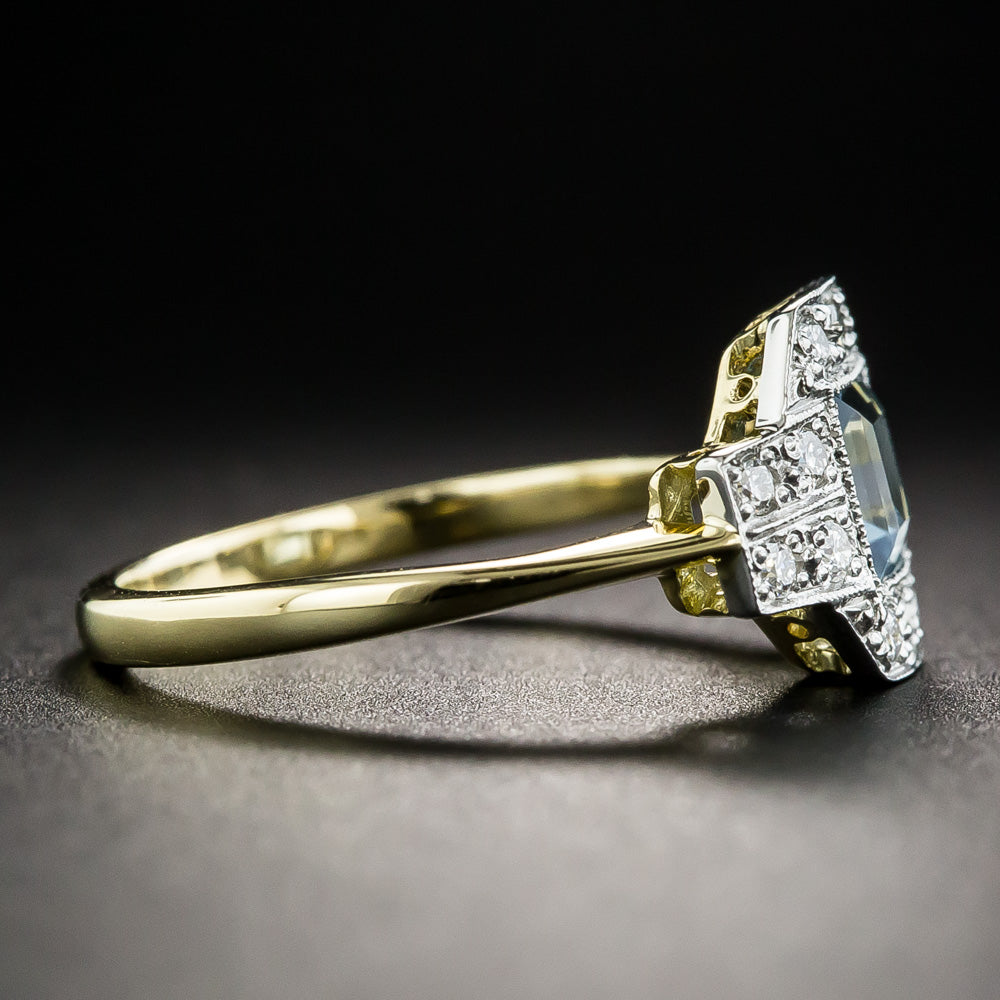 Edwardian-Style Aquamarine and Diamond Ring - 4