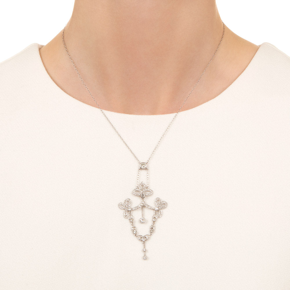 Edwardian-Style Diamond Lavalière Necklace - 3