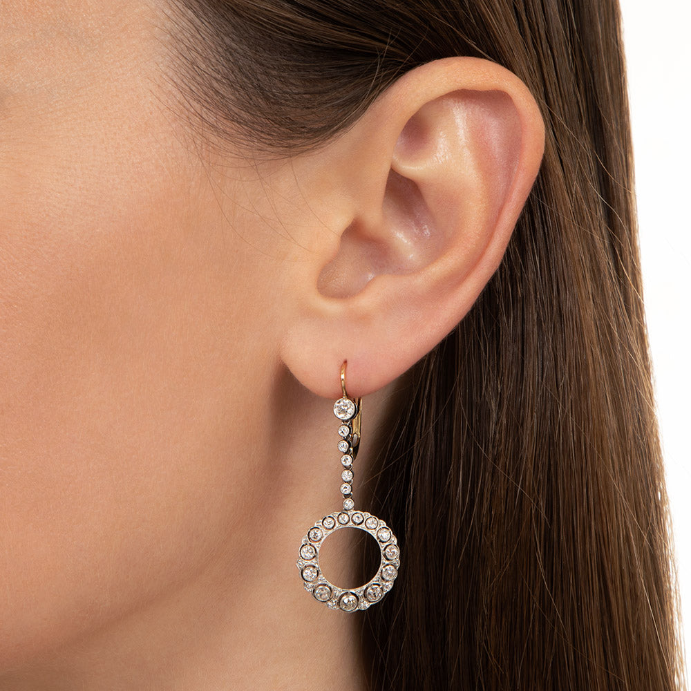 Edwardian-Style Diamond Wreath Earrings - 5
