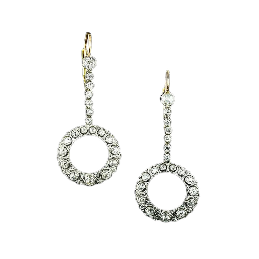 Edwardian-Style Diamond Wreath Earrings