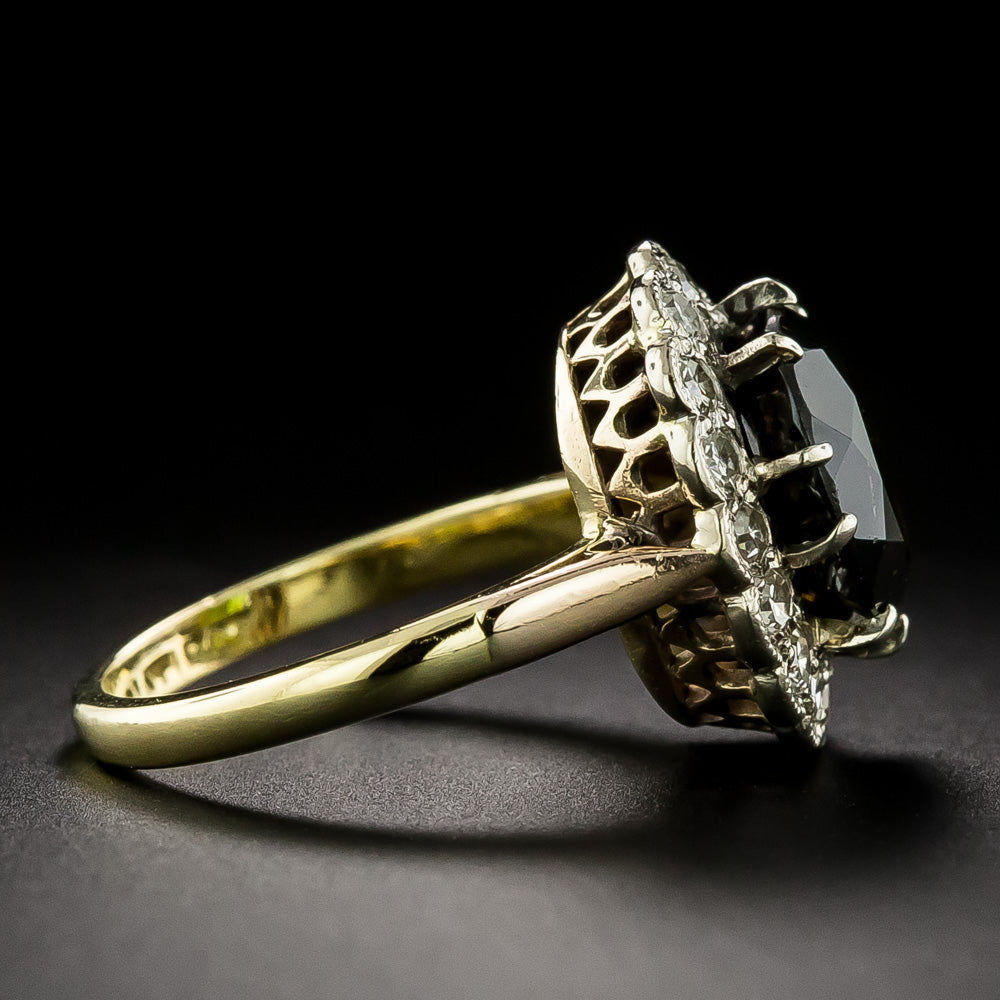Edwardian-Style Tourmaline and Diamond Halo Ring - 3