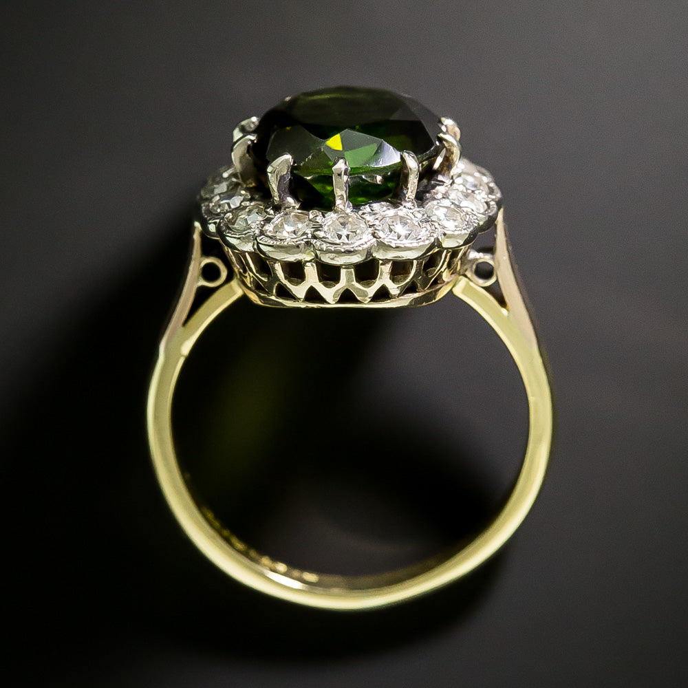 Edwardian-Style Tourmaline and Diamond Halo Ring - 4