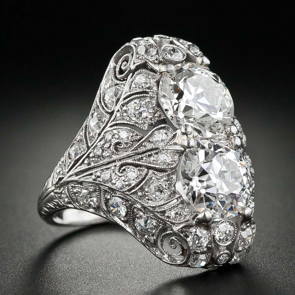 Edwardian Toi et Moi Diamond Dinner Ring - 7