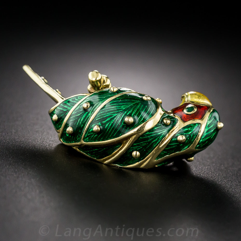 Enameled Parrot Pin by Hidalgo - 4
