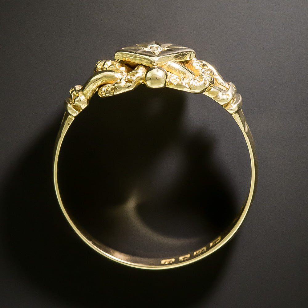 English 18K Diamond Knot Ring, 1917 - 5